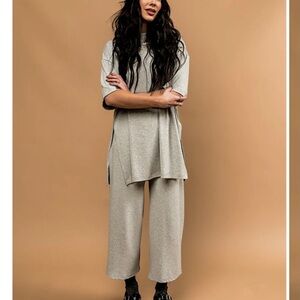 Dressed in LALA Gray Ribbed Playsuit